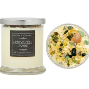 Honeysuckle Jasmine Candles - Crystal & Herb Candles - Aromatherapy Candles - Floral Candle - Soy Jasmine Candles and Tealights - Handmade! image 12