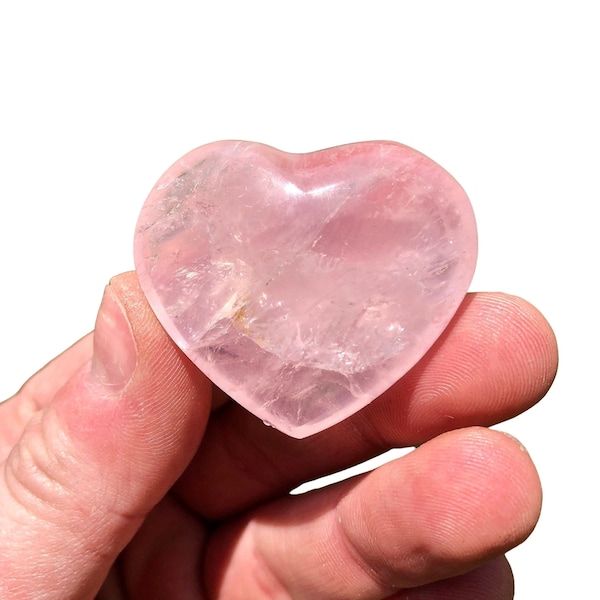 Rose Quartz Crystal Heart - Polished Rose Quartz Heart Crystal - Healing Crystals - Rose Quartz Stone Heart - Mini Pink Crystal Heart