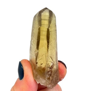Punta di cristallo di quarzo citrino lemuriano naturale (da 0,5" a 4,5") dal Brasile - Cristallo di citrino lemuriano - Punta lemuriana - Citrino lemuriano grezzo