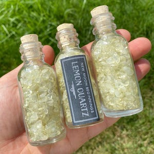 Botella de cristal de cuarzo limón - Botella de piedra de cuarzo limón - Frascos de cuarzo limón - Botella de piedras preciosas - Frascos de piedras preciosas de cuarzo limón - Cuarzo amarillo imagen 4