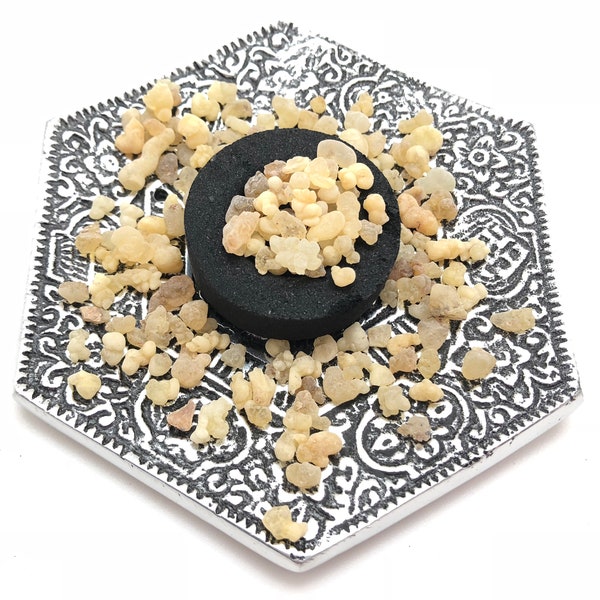 Frankincense Resin 1oz with Charcoal Disk - Frankincense Incense Kit - Frankincense Incense Resin - Resin Incense - Smoke Cleansing