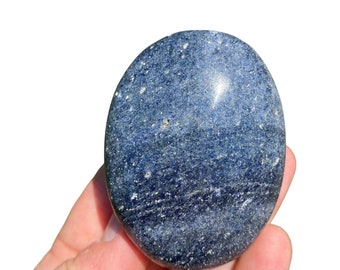 Dumortierite Palm Stone (1.75" - 3") - Polished Dumortierite Oval Palm Stone  - Tumbled Dumortierite Quartz Crystal - Dumortierite Gemstone