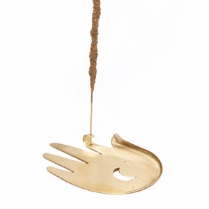Hand Crescent Moon Incense Burner - Palo Santo Burner - Brass Incense Holder - Metal Incense Stick Holder - Hand Incense Burner - 60% Off