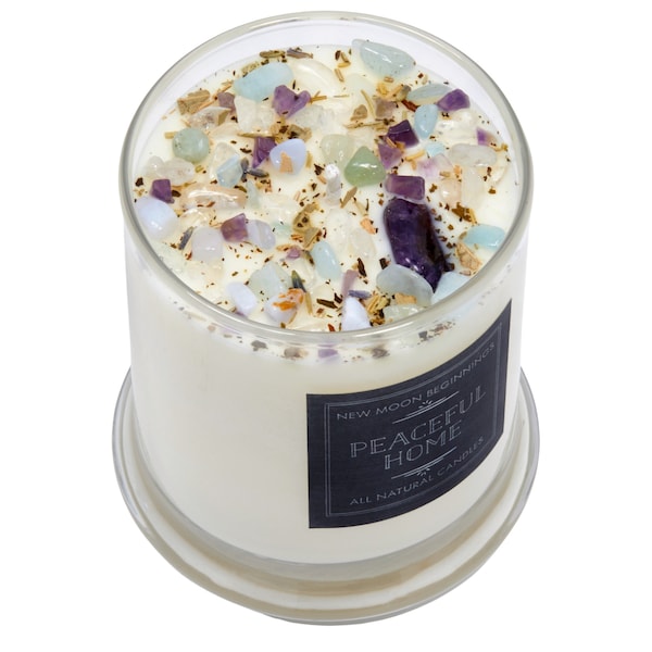 Velas caseras pacíficas - Velas caseras - Vela de aromaterapia de soja - Regalo de bienvenida - Regalo de velas para el nuevo hogar - Regalo hecho a mano para el hogar