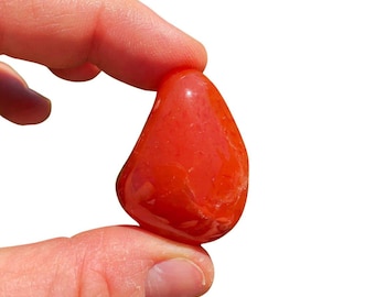 Carnelian Tumbled Stone - Multiple Sizes Available - Tumbled Carnelian Crystal - Polished Carnelian Gemstone - Red Orange Carnelian Crystal