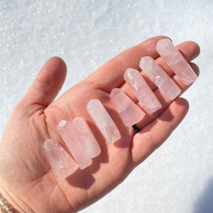 Mini Rose Quartz Crystal Point 1 1.6 Rose Quartz Tower Pink Crystal Point Gemmy Rose Quartz Point Small Rose Quartz Gift image 5