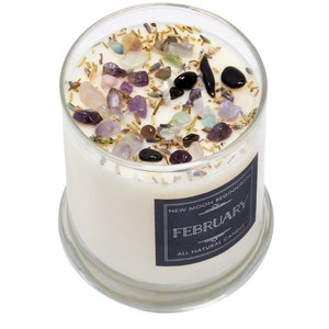 February Candle - Handmade Birthstone & Birth Month Candle - February Anniversary or Wedding Gift - February Birthday Gift - 100% Soy Candle 12oz Glass Jar