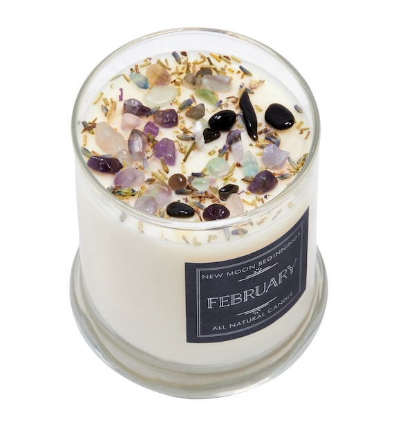 February Candle - Handmade Birthstone & Birth Month Candle - February Anniversary or Wedding Gift - February Birthday Gift - 100% Soy Candle