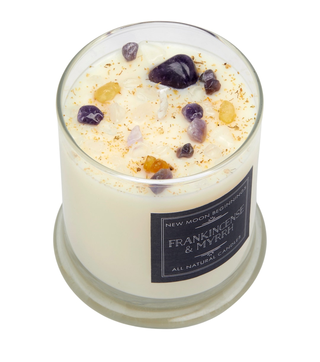Frankincense & Myrrh Blend Candles Holiday Crystal Candle Frankincense