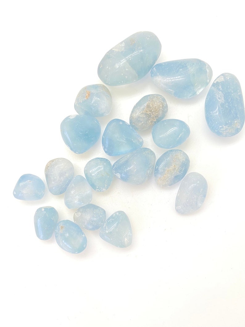 Blue Celestite Tumbled Stone NOT polished Multiple Sizes Available Tumbled Blue Celestite Crystal Blue Healing Crystal and Gemstone image 3