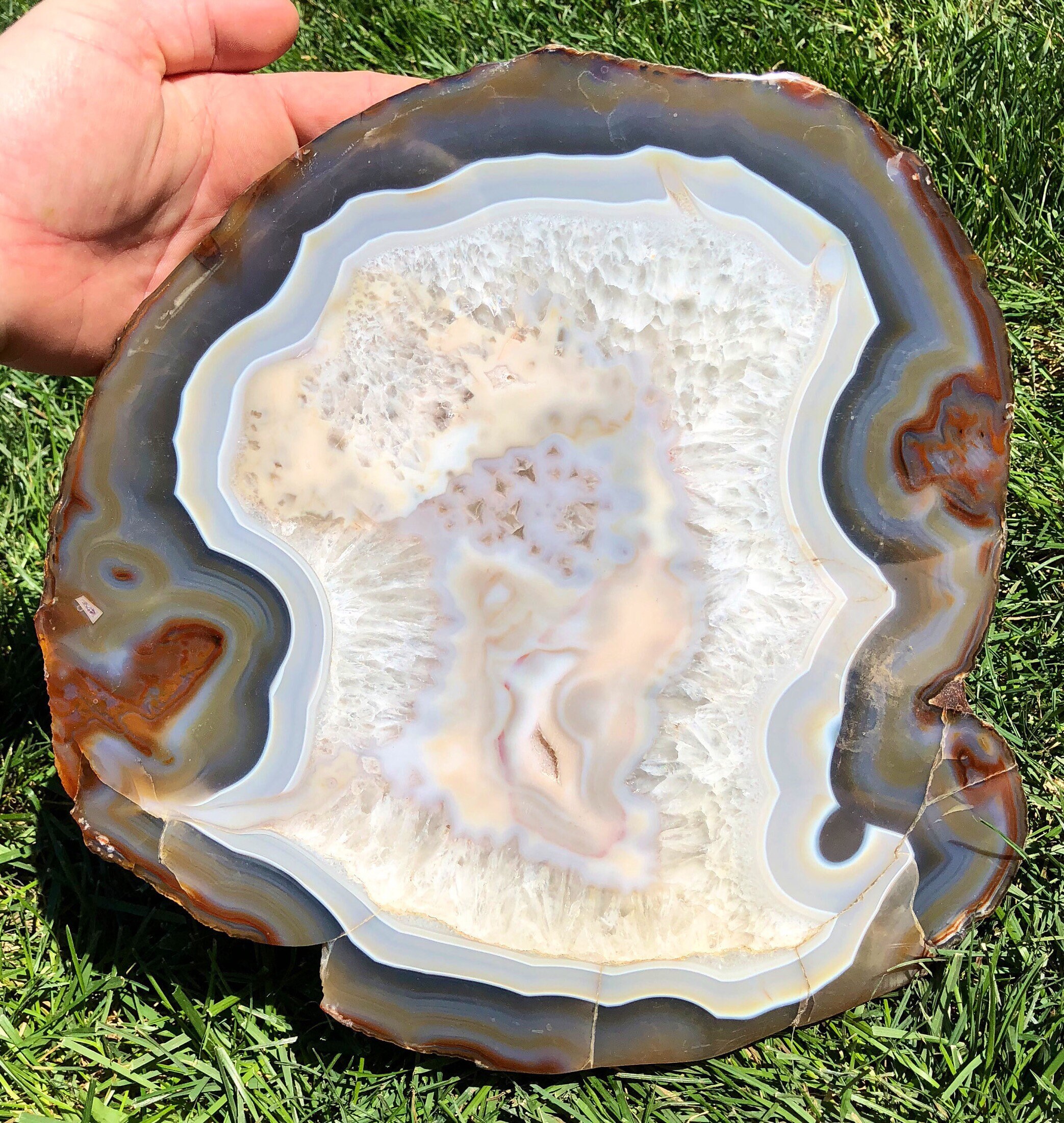 Large Agate Slice blue lace agate crystal raw quartz Etsy