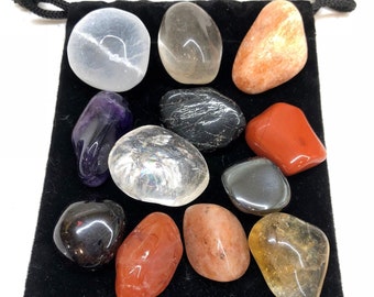 Energy, Strength, & Confidence Crystal Set - Tumbled Stones Set - Crystals and Stones - Build Confidence Kit - Strength Stones Set