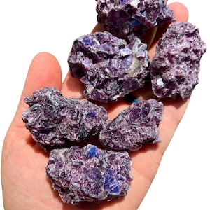 Raw Lepidolite Stone (.5&quot; - 5&quot;) Grade A Raw Lepidolite Crystal - Rough Lepidolite Crystal - Natural Lepidolite Raw - Purple Gemstone
