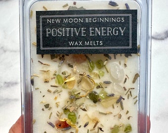 Positive Energy Wax Melts - Crystal and Herb Wax Melt - Positive Intention - Soy Wax Melt - Cleansing Energy Wax Melt - Positively Handmade!