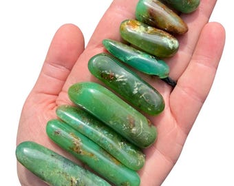 Chrysoprase Stone Stick (1" - 4") Grade AB Chrysoprase Tumbled Stones - Crystals - Chrysoprase Crystal Wand - Chrysoprase Rod
