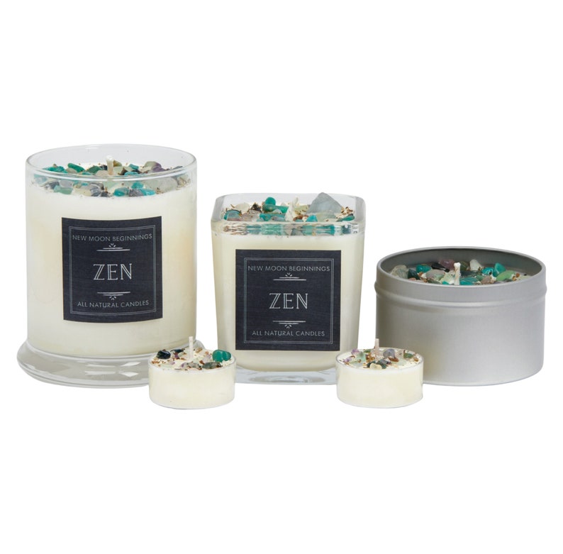 Zen Candles Relaxation Candles Crystal & Herb Candles Etsy