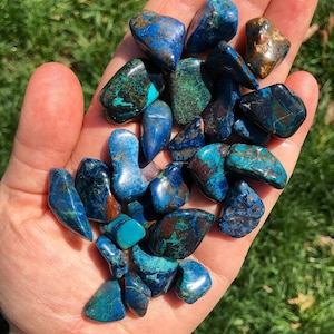 Shattuckite Tumbled Stone Grade A Shattuckite Multiple Sizes Available Shattuckite Tumbled Crystal Polished Blue Gemstone image 5