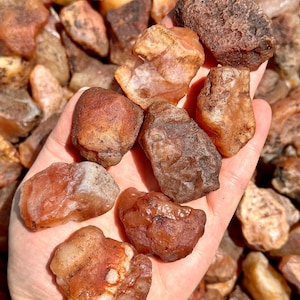 Raw Carnelian Stone - Rough Carnelian Crystal - Some Flat Sides - Crystals & Stones - Raw Carnelian Agate Crystal - Rough Crystal