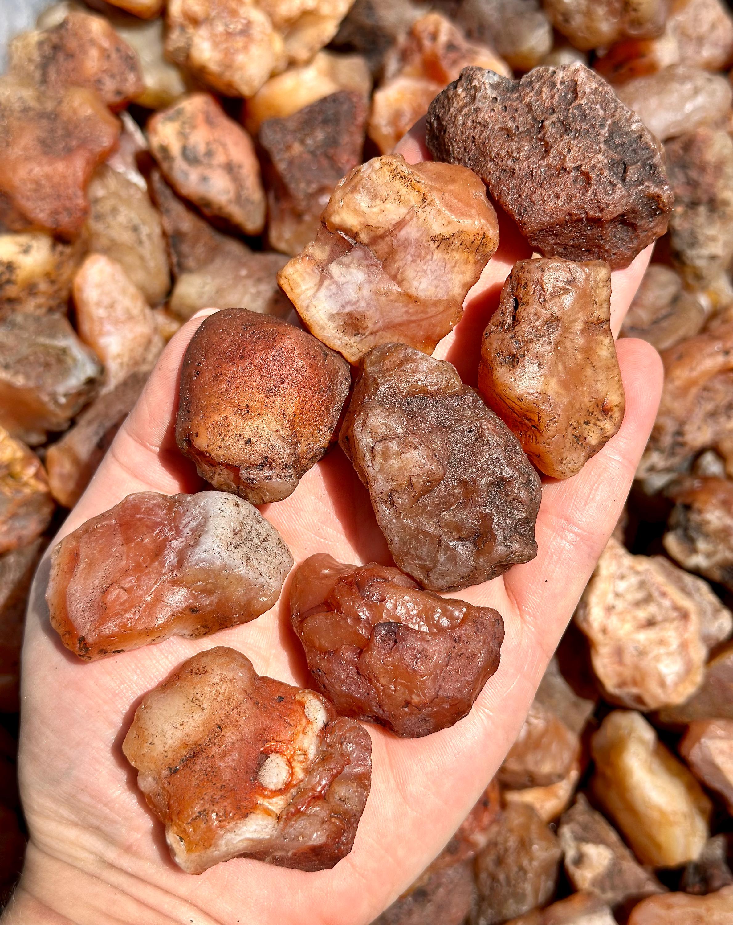 Raw Carnelian Stone - Rough Carnelian Crystal - Some Flat Sides - Crystals & Stones - Raw Carnelian Agate Crystal - Rough Crystal