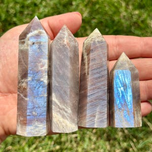 Yin Yang Moonstone Point - Rare Crystal! - Yin Yang Moonstone Crystal Tower - Polished Moonstone Point - Flashy Moonstone Crystal Point image 3