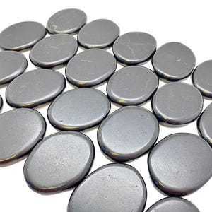Shungite Worry Stone (1.25" - 2") Polished Shungite Crystal - Genuine Shungite Crystal Worry Stone - Shungite Palm Stone - EMF Protection image 9