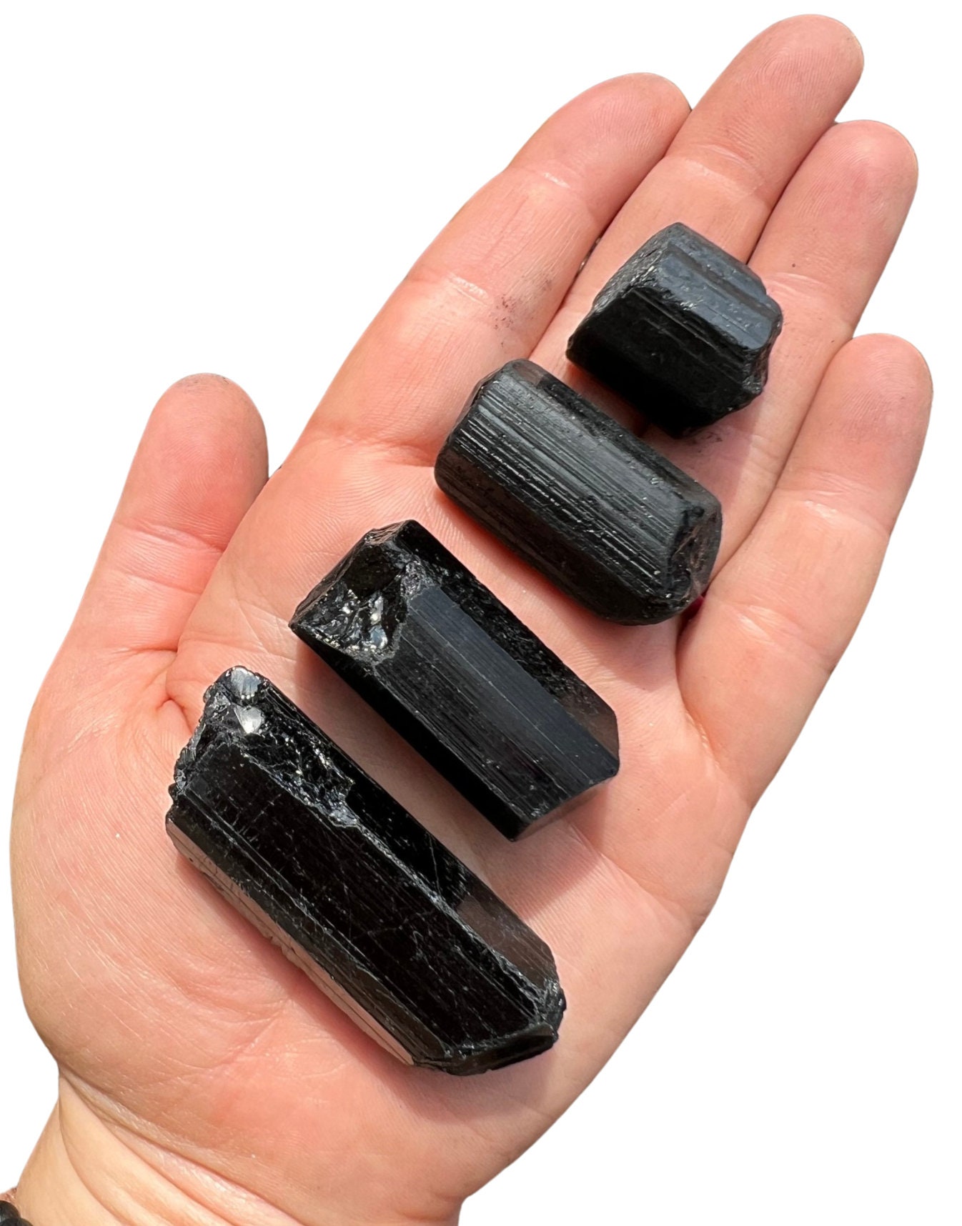 Rough Black Tourmaline Crystal (0.5" - 2.5") Raw Black Tourmaline Crystal - Rough Black Tourmaline Stone - Crystal Protection Stones