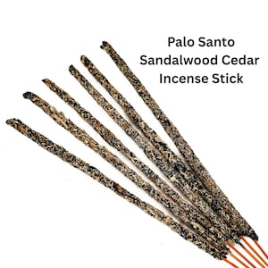 All Natural Palo Santo, Sandalwood, & Cedar Incense Sticks (6 Sticks per Pack) - Cleansing Incense Sticks - Handmade Resin Incense Cleansing