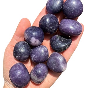 Dark Lepidolite Tumbled Stone - Multiple Sizes Available - Tumbled Lepidolite Crystal - Dark Purple Lepidolite Crystal - Lepidolite Gemstone