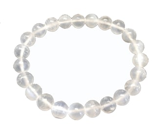 Selenite Bracelet 8mm Elastic Bracelet-  Crystal Bracelet - Selenite Jewelry - Selenite Crystal - Selenite Beads - Stretch Bracelet