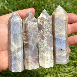 Yin Yang Moonstone Point - Rare Crystal! - Yin Yang Moonstone Crystal Tower - Polished Moonstone Point - Flashy Moonstone Crystal Point image 6