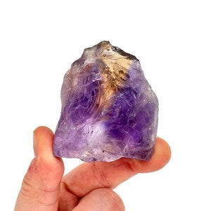 Cristal de ametrino en bruto (1,35-12,75 cm) - Amatista y citrino - Piedra de ametrino en bruto - Ametrino bicolor - Ametrino natural de Bolivia