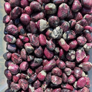 Eudialyte Tumbled Stone - Rare - Grade AAA - Multiple Sizes Available - Polished Red Eudialyte Crystal - Biotite and Aegirine Gemstone