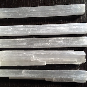 Selenite Wand (4.5" - 5") - Raw Selenite Wand - Raw Selenite Crystal Wand - Crystals - Protection Crystal - Removes Negative Energy
