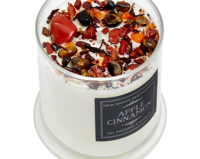 Apple Cinnamon Candles Fall Candles Handmade Soy Candle Cinnamon Candle