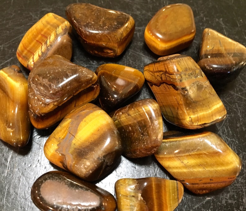 Tigers Eye Crystal Tiger Eye tumbled gemstone healing Etsy