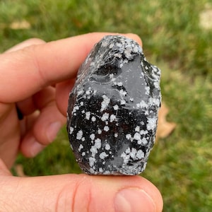 Raw Snowflake Obsidian Crystal (1&quot;-3&quot;) - Rough Snowflake Obsidian Stone - Crystals & Stones - Snowflake Obsidian Raw - Black Crystal