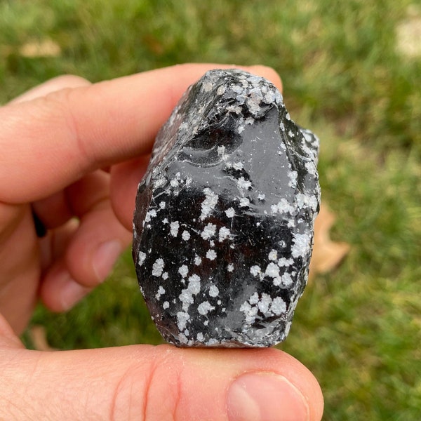 Raw Snowflake Obsidian Crystal (1"-3") - Rough Snowflake Obsidian Stone - Healing Crystals & Stones - Snowflake Obsidian Raw - Black Crystal