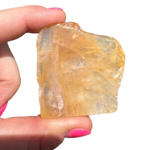 Golden Healer Quartz Slice (0.5&quot; - 4.5&quot;) Golden Healer Quartz Stone Slab - Golden Healer Quartz Crystal Slice - Hematoid Quartz Crystal Slab