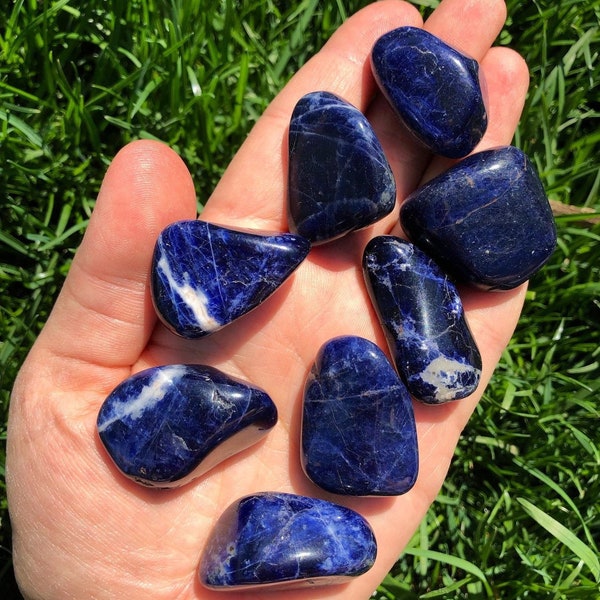 Sodalite Tumbled Crystal - Grade A - Tumbled Sodalite Crystal - Polished Blue Sodalite Stone - Tumbled Blue Sodalite - Blue Sodalite Tumbles