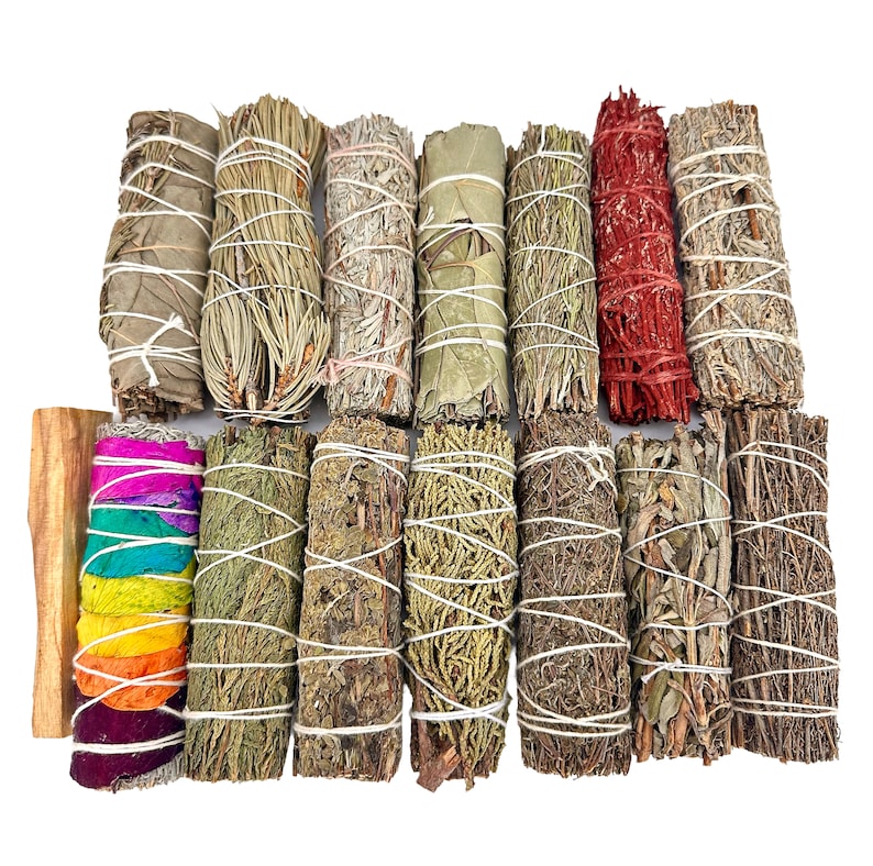 a bunch of different types of herbs tied together