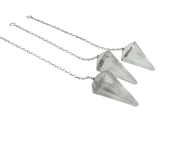 Clear Quartz Pendulum - Clear Quartz Crystal Dowsing Pendulum - Divination Pendulum Crystal for Reiki - Crystal Pendulum image 4