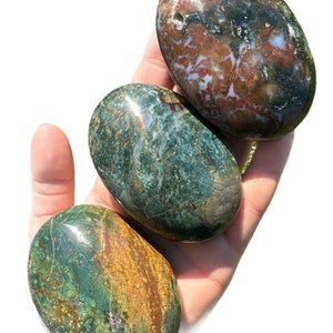 Fancy Jasper Palm Stone - Polished Fancy Jasper Crystal - Large Jasper Worry Stone - Fancy Jasper Palm Stone - Jasper from India - 15% Off