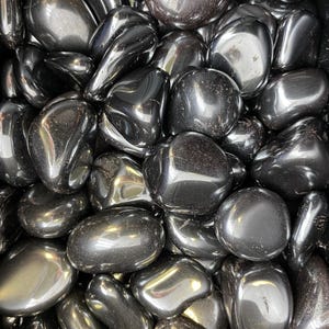 Hematite Tumbled Stone - Multiple Sizes Available - Tumbled Hematite Crystal - Polished Silver Hematite Gemstone - Grounding Crystal