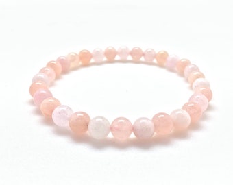Pink Opal Bracelet (6mm & 8mm) Elastic Bracelet - Pink Opal Stone - Peruvian Opal - Opal Jewelry - October Birthstone - Pink Opal Gemstone