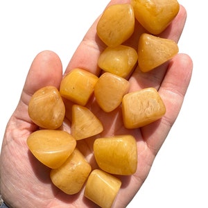 Gelber Aventurin Trommelstein (Größe: 0,75 &quot;- 1,5&quot;) - Trommelsteine Gelber Aventurin - Solar Plexus Kristall - Kristall für Positivität & Freude
