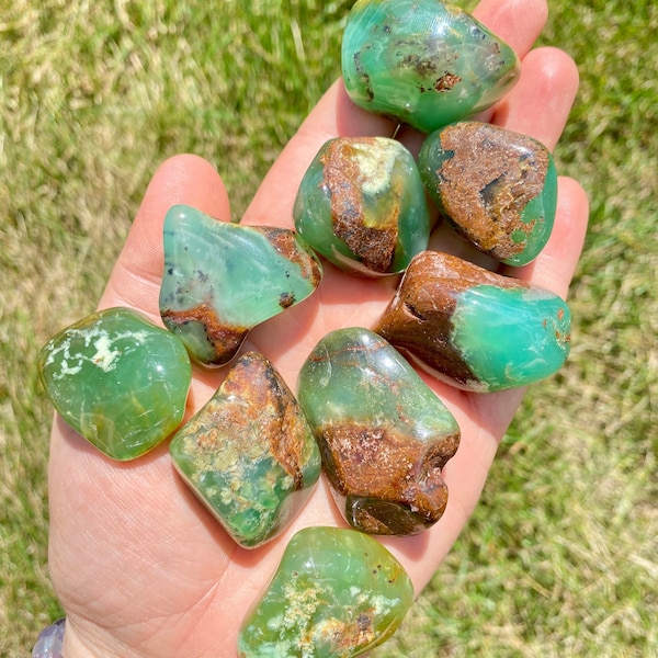 Chrysoprase XL Tumbled Stone - Tumbled Chrysoprase Crystal - Multiple Sizes Available - Large Chrysoprase Stone - Polished Green Chrysoprase