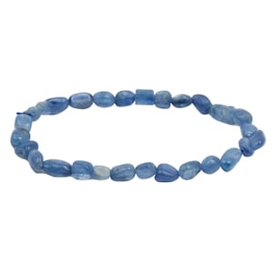 Blauwe kyaniet armband - nugget blauwe kyaniet elastische armband - kyaniet sieraden - sierlijke kyaniet armband - echte blauwe kyaniet edelsteen