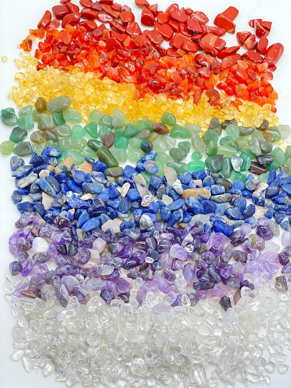 ぶっちゃけ、天然石セット Seven Chakra Set - Stone Chips - 7 Chakra Crystal Set