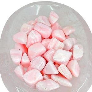 Mangano Calcite Tumbled Stone - Grade A - Multiple Sizes Available - Tumbled Pink Calcite Crystal - Fluorescent Mineral - Polished Mangano image 5