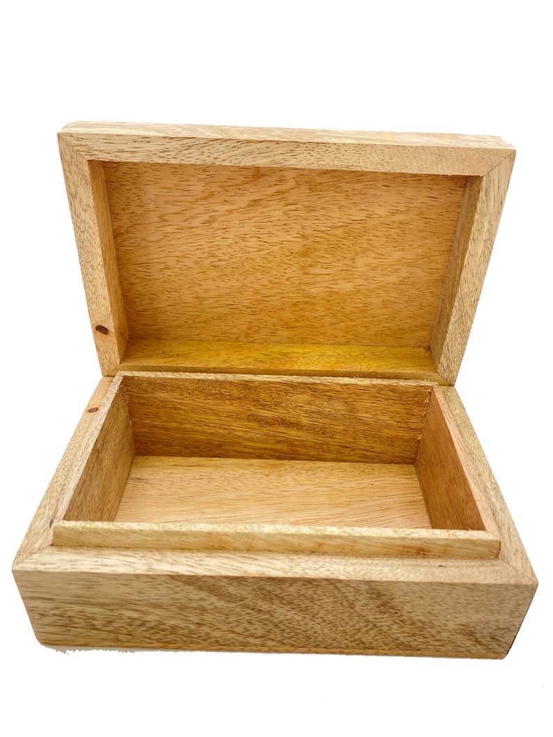 Wooden Box 6 x 4 Gift Box Decorative Box Tarot Card Box Jewelry Box Wood Box Tarot Box Healing Crystals Box Keepsake Box image 7
